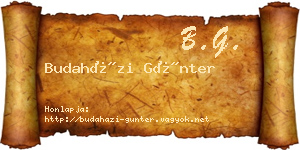 Budaházi Günter névjegykártya